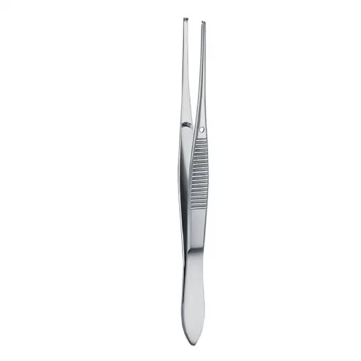 IRIS TISSUE FORCEPS 1X2 TEETH 10.2CM